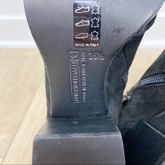 Alberto Fermani Tortora Suede Pointed Toe Ankle Boots - Picture 12 of 14